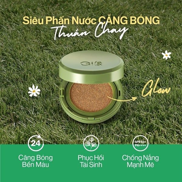 Siêu Phấn Nước Gilaa Vegan Super Glow Cushion SPF50+ PA++++ 15g