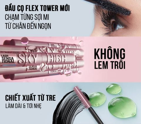 Mascara Maybelline Lash Sensational Sky High Waterproof Mascara Makeup 6ml