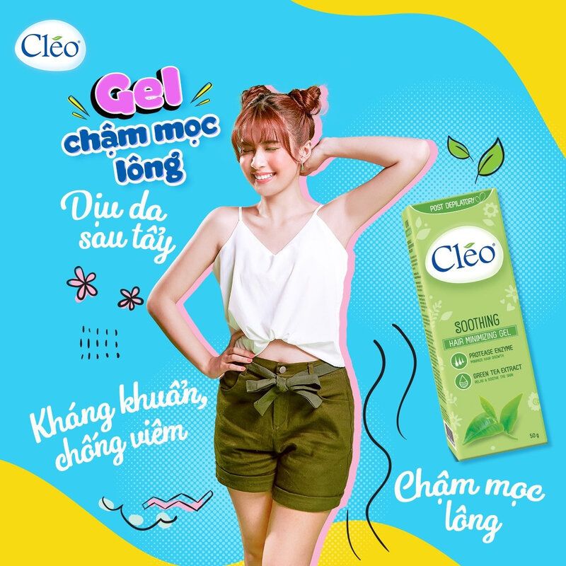 Gel làm dịu da sau tẩy lông Cleo - Giúp chậm mọc lông