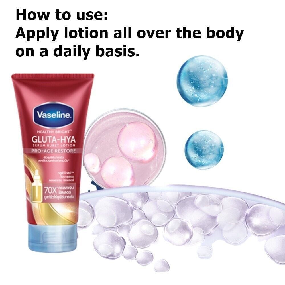 Sữa dưỡng thể dưỡng trắng Vaseline Healthy Bright Gluta Hya Serum Burst Lotion 300ml