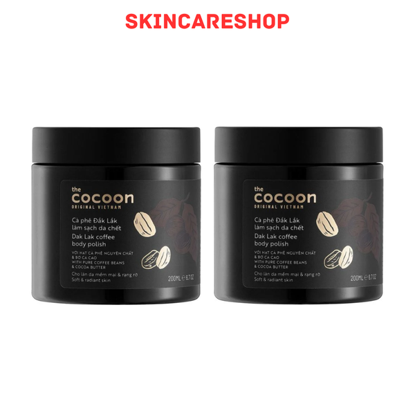 COMBO Cà Phê Dak Lak Cocoon làm sạch da chết cơ thể 200ml