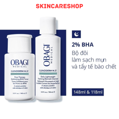 Bộ đôi dưỡng da Toner BHA giảm mụn và Sữa rửa mặt Obagi Medical Clenziderm M.D BHA (148ml & 118ml)