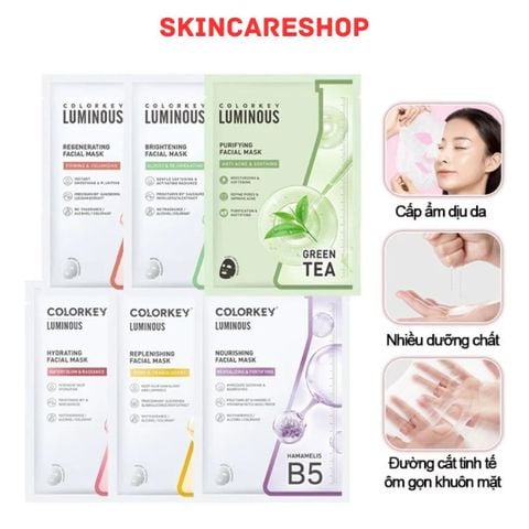 Hộp 10 Mặt Nạ Colorkey Luminous B5 Facial Mask 25ml