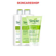 Combo Simple Làm Sạch & Cân Bằng Dịu Nhẹ Da Nhạy Cảm