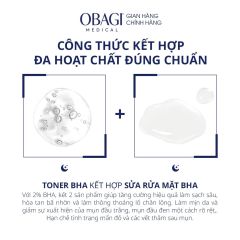 Bộ đôi dưỡng da Toner BHA giảm mụn và Sữa rửa mặt Obagi Medical Clenziderm M.D BHA (148ml & 118ml)