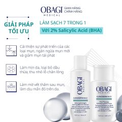Bộ đôi dưỡng da Toner BHA giảm mụn và Sữa rửa mặt Obagi Medical Clenziderm M.D BHA (148ml & 118ml)