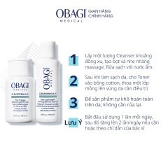 Bộ đôi dưỡng da Toner BHA giảm mụn và Sữa rửa mặt Obagi Medical Clenziderm M.D BHA (148ml & 118ml)