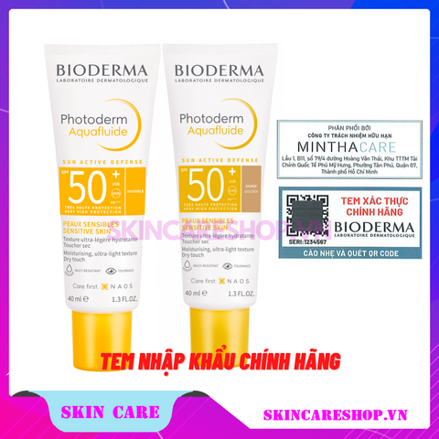 Kem chống nắng giảm bóng nhờn Bioderma Photoderm Aquafluide SPF50+ Claire 40ml