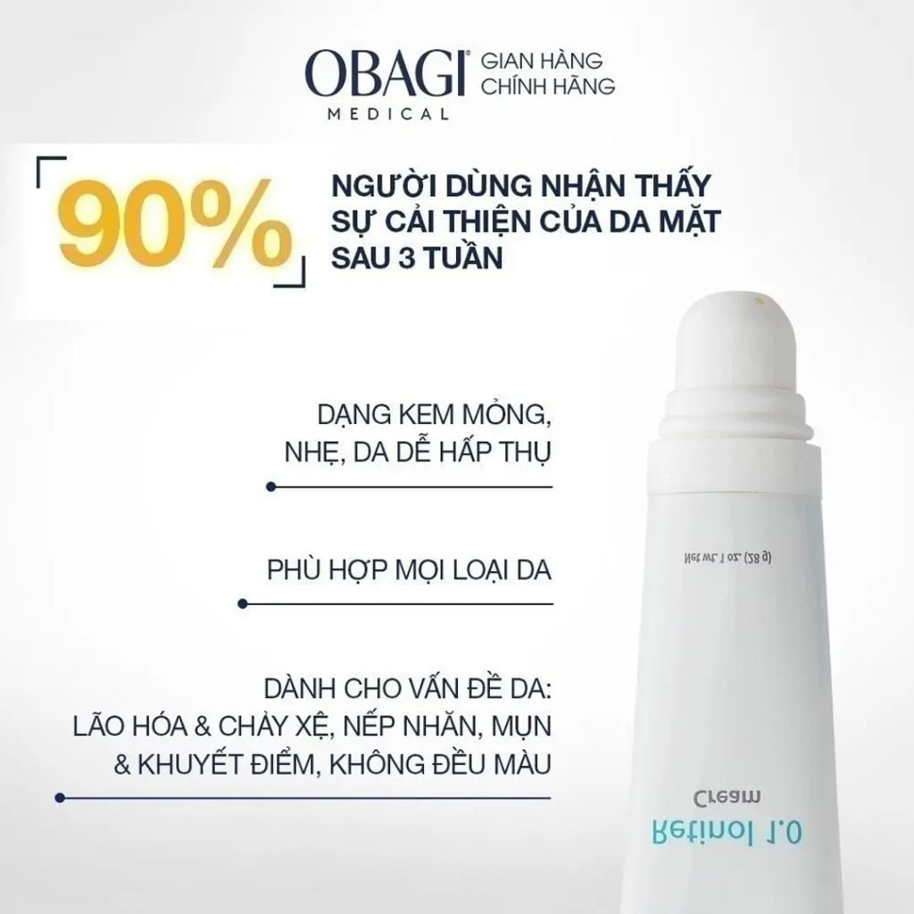 Kem dưỡng Trẻ Hóa Da, Ngừa Mụn Obagi 360 Retinol 28g