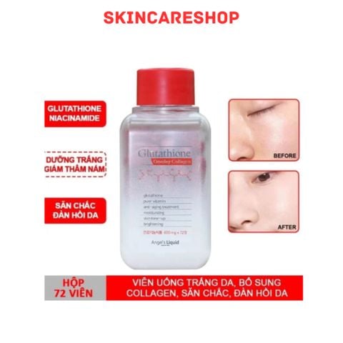 Viên Uống Dưỡng Trắng Angel's Liquid Glutathione Oneday Collagen 72 Viên