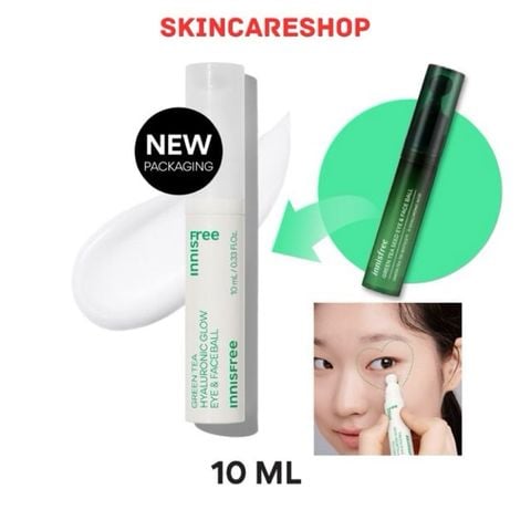 Thanh Lăn Dưỡng Mắt Innisfree Green Tea Hyaluronic Glow Eye and Face Ball 10ml