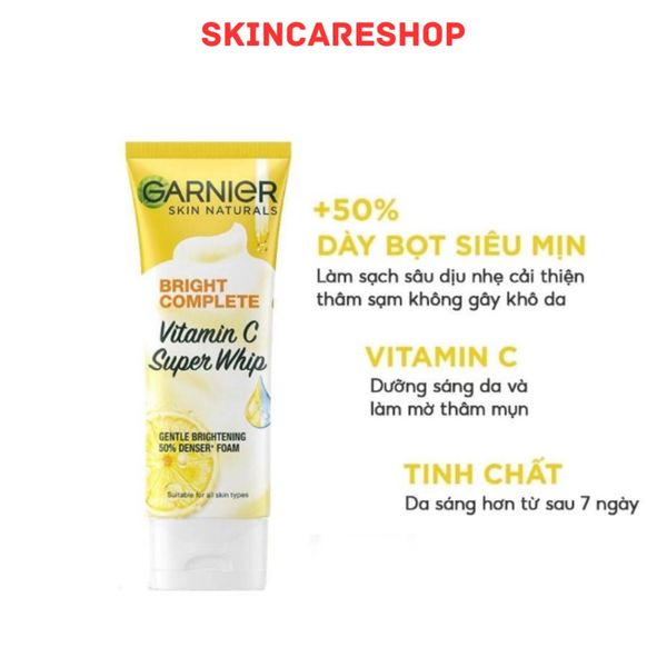 Sữa Rửa Mặt Garnier Light Complete Vitamin C Whip Foam
