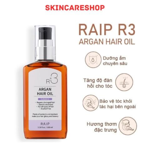 Dầu Dưỡng Giúp Hồi Phục Tóc Hư Tổn Raip R3 Argan Hair Oil 100ml