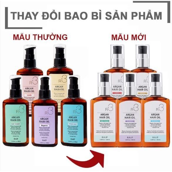 Dầu Dưỡng Giúp Hồi Phục Tóc Hư Tổn Raip R3 Argan Hair Oil 100ml