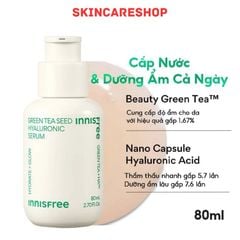 Tinh Chất Trà Xanh Cấp ẩm, Phục hồi da Innisfree Green Tea Seed Hyaluronic Acid Serum