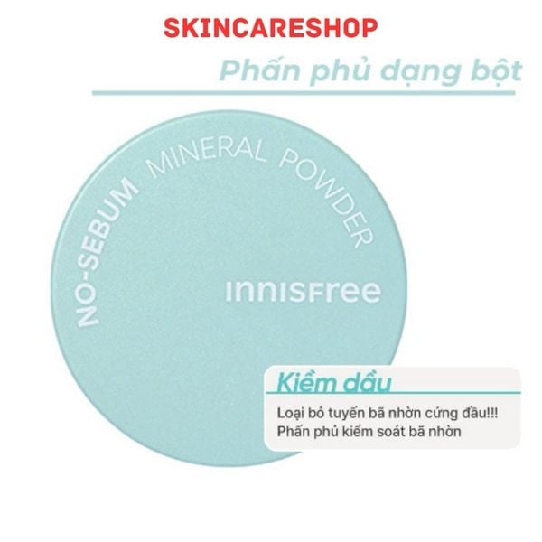 Phấn phủ kiềm dầu dạng bột khoáng Innisfree No sebum Mineral Powder 5g