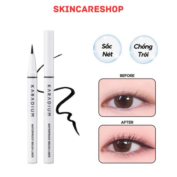 Bút Kẻ Viền Mắt Karadium Waterproof Brush Liner Black 0.55g