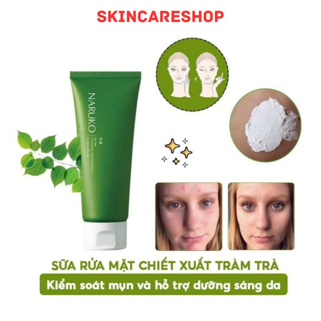 Sữa rửa mặt Naruko Tea Tree Purifying Clay Mask and Cleanser 120g