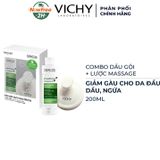  Combo Vichy Dầu Gội Giảm Gàu Cho Da Đầu Dầu, Ngứa 200ml + Lược Massage 