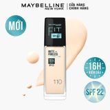  Kem Nền Maybelline Mịn Nhẹ Kiềm Dầu Chống Nắng #110 30ml Fit Me Matte Poreless Foundation SPF 22 #110 Porcelain 