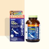  Viên Uống Dầu Gan Cá Orihiro Hỗ Trợ Xương Khớp, Tim Mạch 360 Viên Deep Sea Shark Extract Capsule Moral Purpose 