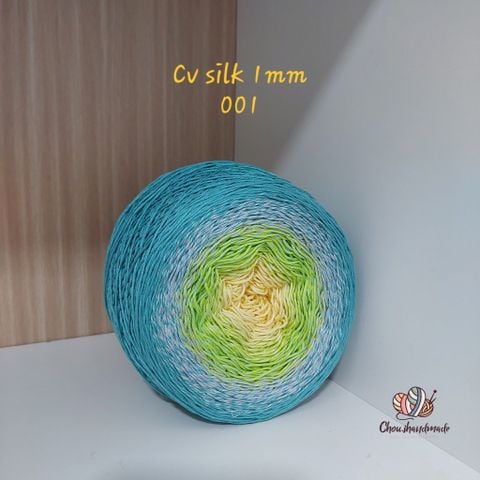 Cầu vồng sợi Silk, cỡ 1.0mm, 300g, dòng bánh, đan móc áo, váy, khăn