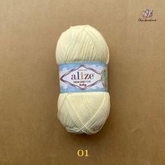 Len hè Cotton Gold Fine Baby nhập khẩu từ Alize Yarns, dành cho bé, đan móc áo, váy