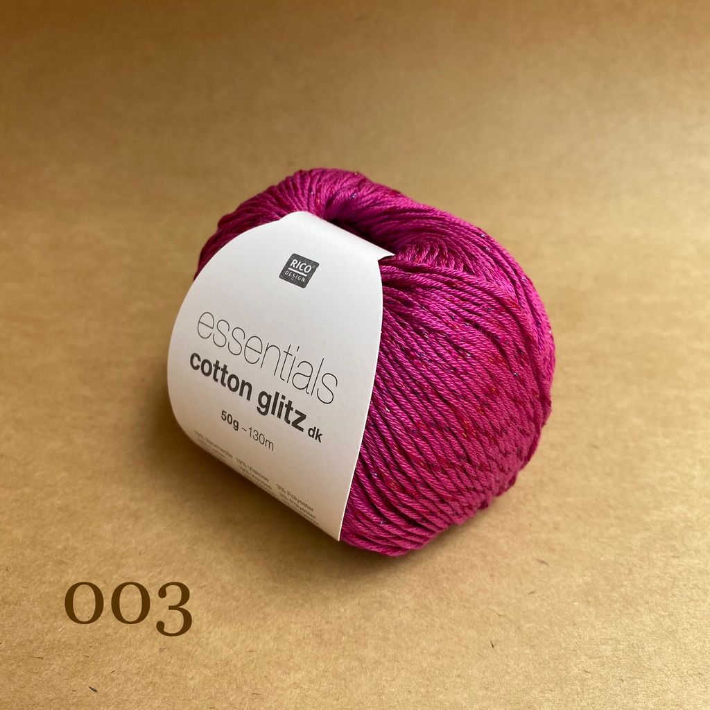 Sợi cotton visco Essentials Cotton Glitz DK phẩy nhập khẩu từ Rico Design, đan móc áo, váy, đầm