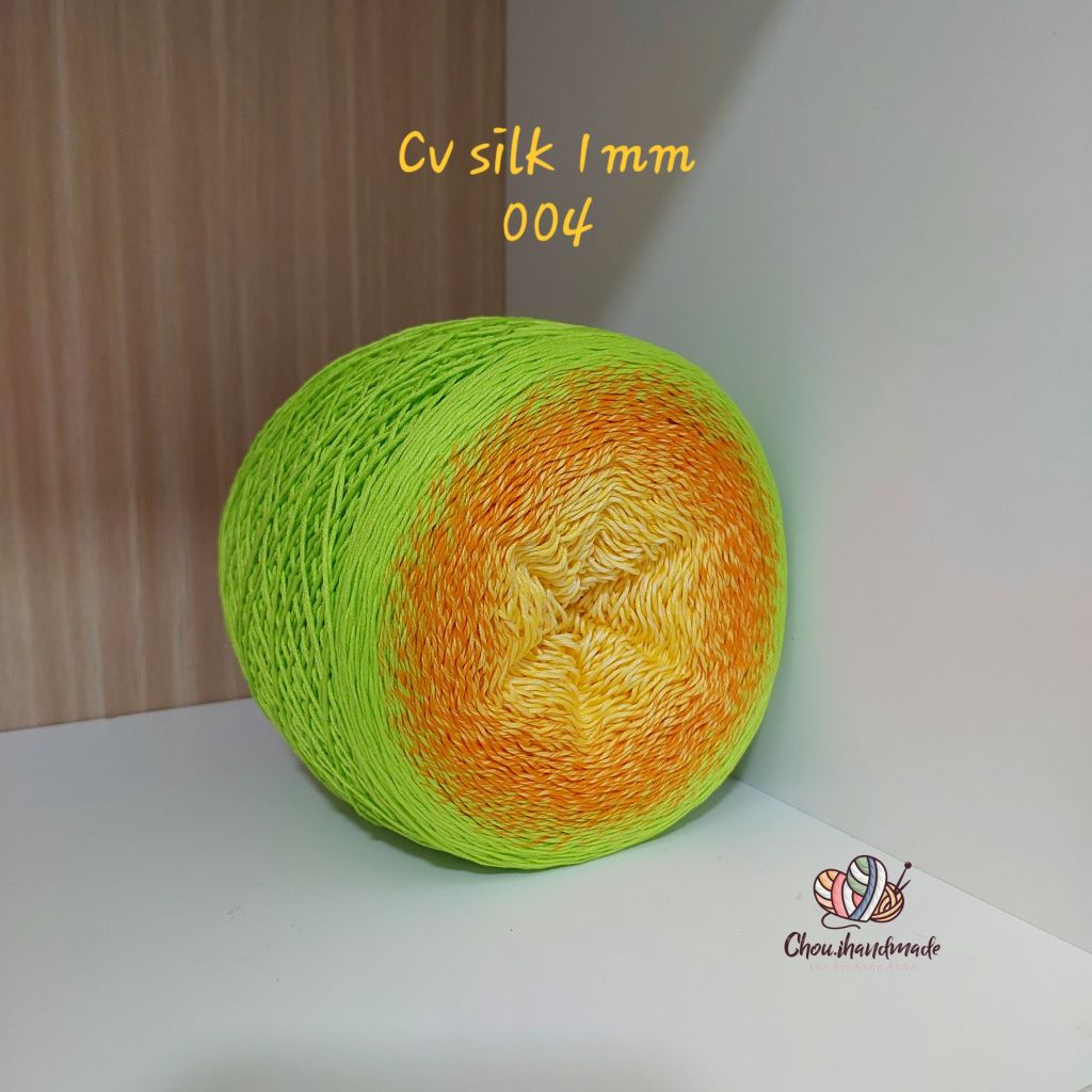 Cầu vồng sợi Silk, cỡ 1.0mm, 300g, dòng bánh, đan móc áo, váy, khăn