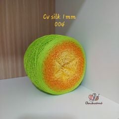Cầu vồng sợi Silk, cỡ 1.0mm, 300g, dòng bánh, đan móc áo, váy, khăn