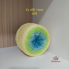 Cầu vồng sợi Silk, cỡ 1.0mm, 300g, dòng bánh, đan móc áo, váy, khăn