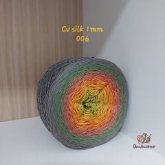 Cầu vồng sợi Silk, cỡ 1.0mm, 300g, dòng bánh, đan móc áo, váy, khăn