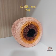 Cầu vồng sợi Silk, cỡ 1.0mm, 300g, dòng bánh, đan móc áo, váy, khăn