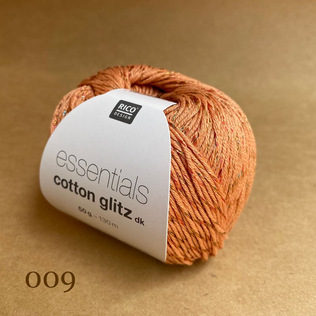 Sợi cotton visco Essentials Cotton Glitz DK phẩy nhập khẩu từ Rico Design, đan móc áo, váy, đầm