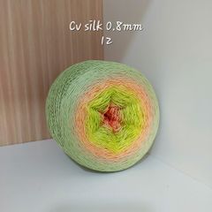 Cầu vồng Silk 0.8mm, 300g, dòng bánh, Chouihandmade, đan móc áo, váy, khăn