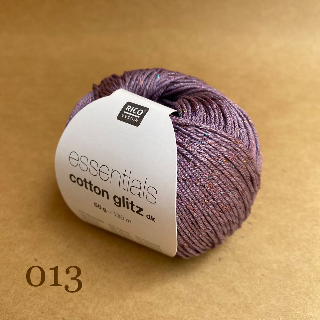 Sợi cotton visco Essentials Cotton Glitz DK phẩy nhập khẩu từ Rico Design, đan móc áo, váy, đầm