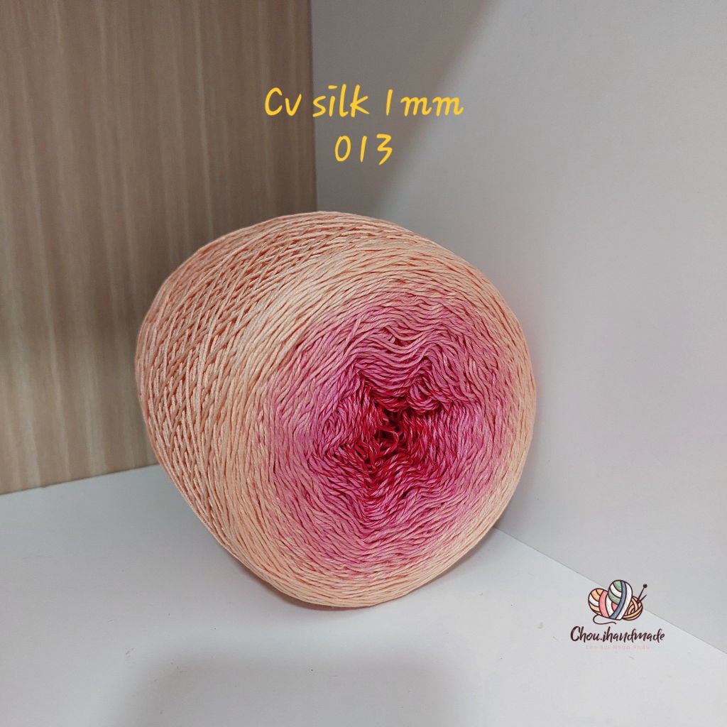 Cầu vồng sợi Silk, cỡ 1.0mm, 300g, dòng bánh, đan móc áo, váy, khăn