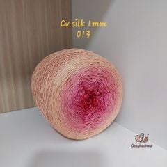 Cầu vồng sợi Silk, cỡ 1.0mm, 300g, dòng bánh, đan móc áo, váy, khăn