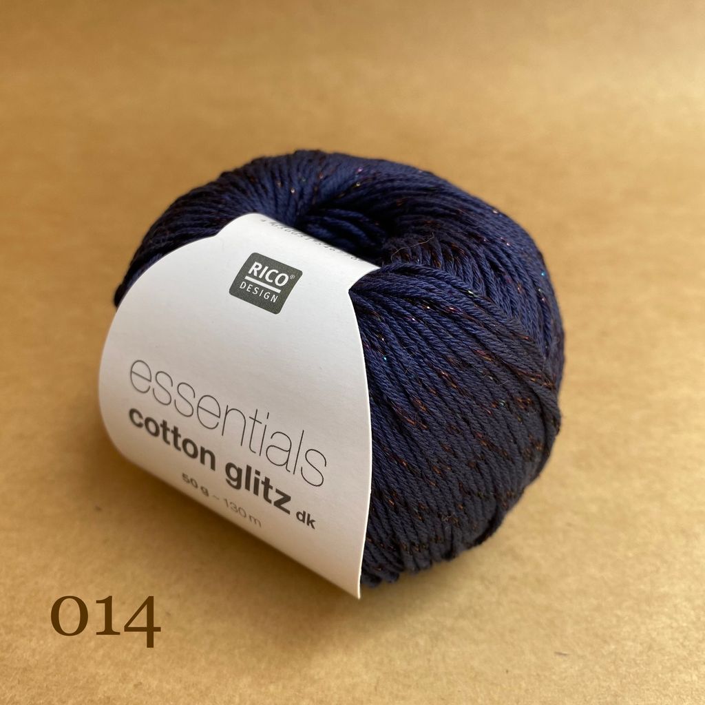 Sợi cotton visco Essentials Cotton Glitz DK phẩy nhập khẩu từ Rico Design, đan móc áo, váy, đầm
