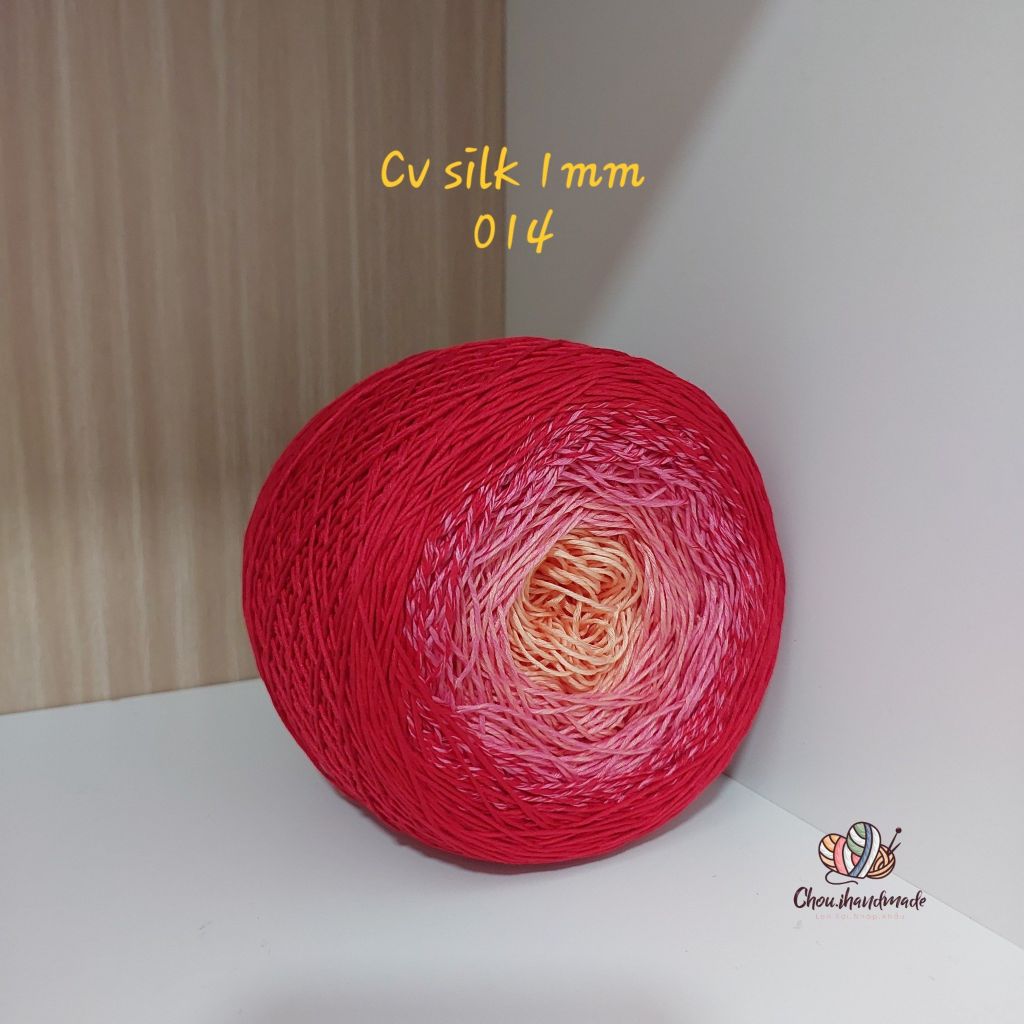 Cầu vồng sợi Silk, cỡ 1.0mm, 300g, dòng bánh, đan móc áo, váy, khăn