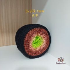 Cầu vồng sợi Silk, cỡ 1.0mm, 300g, dòng bánh, đan móc áo, váy, khăn
