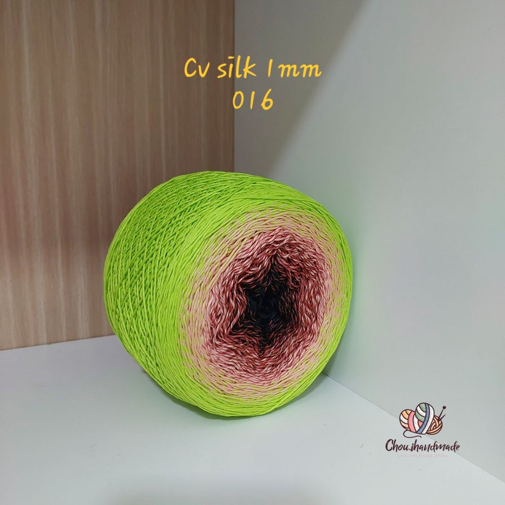 Cầu vồng sợi Silk, cỡ 1.0mm, 300g, dòng bánh, đan móc áo, váy, khăn