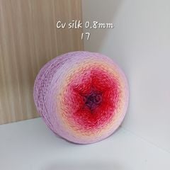 Cầu vồng Silk 0.8mm, 300g, dòng bánh, Chouihandmade, đan móc áo, váy, khăn