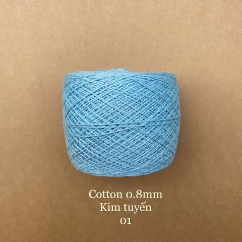 Sợi Cotton 0.8mm, kim tuyến, đan móc áo, váy, khăn