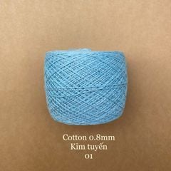 Sợi Cotton 0.8mm, kim tuyến, đan móc áo, váy, khăn
