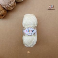 Sợi acrylic bóng Diva nhập khẩu từ Alize yarns đan móc bikini, áo, váy, thú, nón cực xinh