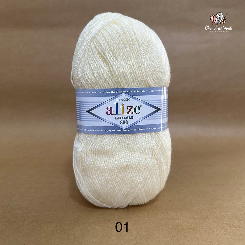 Cuộn len ấm Lanagold 800 hãng Alize siêu dôi, siêu ấm đan móc khăn, áo ấm cực thích