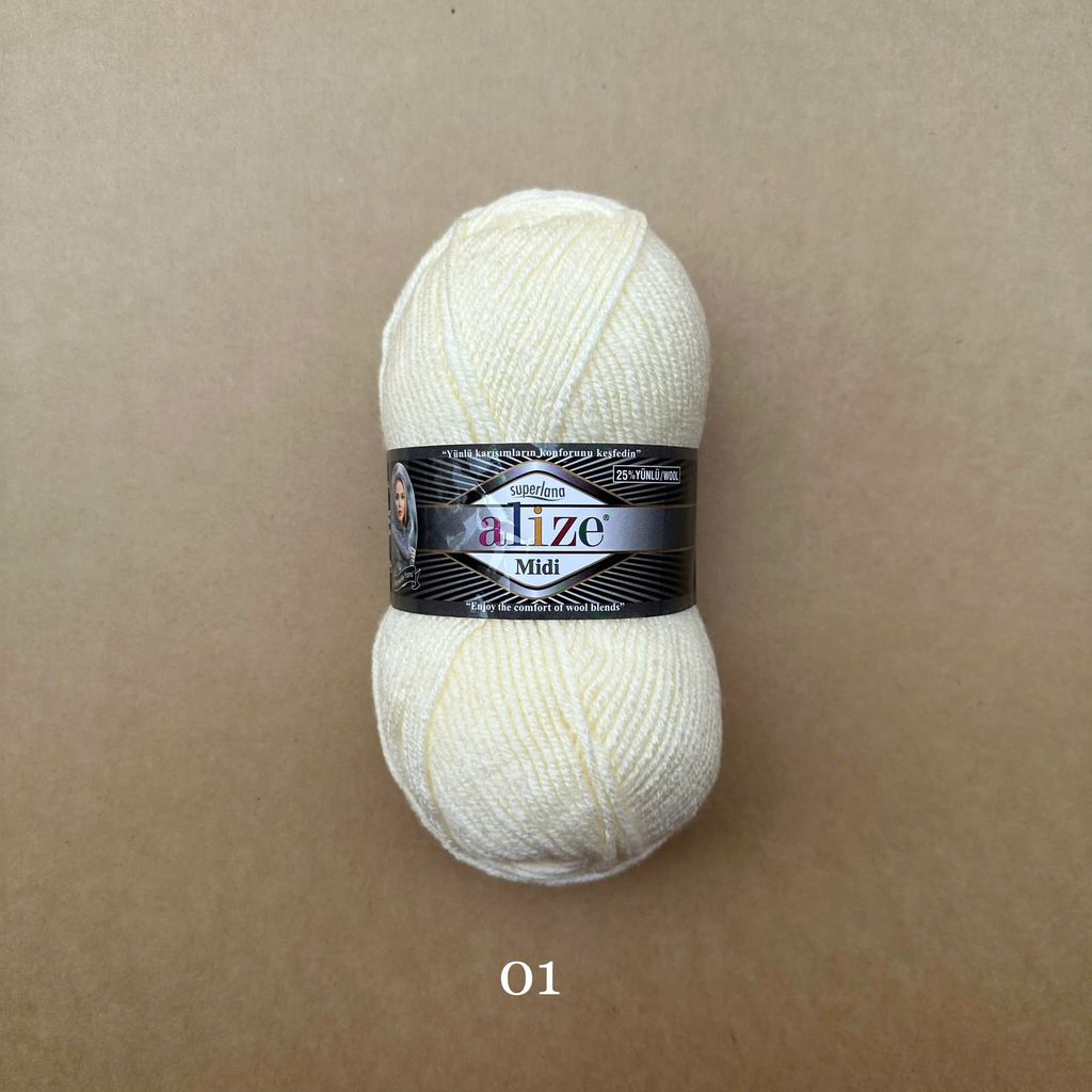 Len đông Superlana Midi nhập khẩu từ Alize Yarns, đan móc thú, áo, nón, khăn