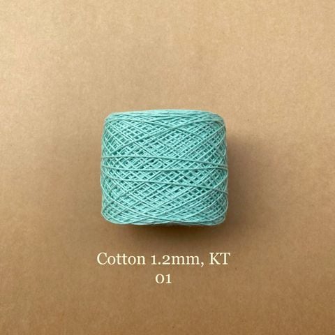Sợi Cotton 1.2mm, kim tuyến, đan móc áo, váy, khăn