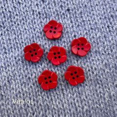 Gói 6 cúc áo 1.4cm, hình hoa, nhiều màu - Chou.ihandmade